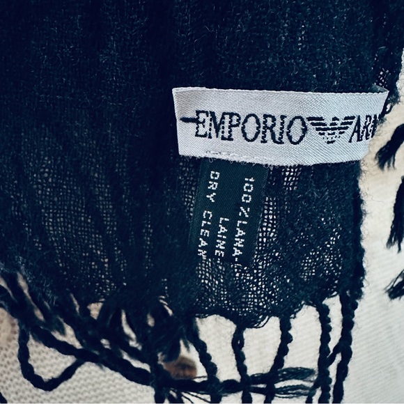Emporio Armani laine Unisex scarf dark gray - Picture 4 of 7